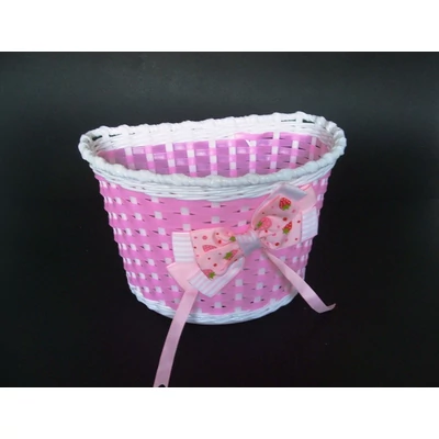 Gyerek kosár fonott pink műanyag
