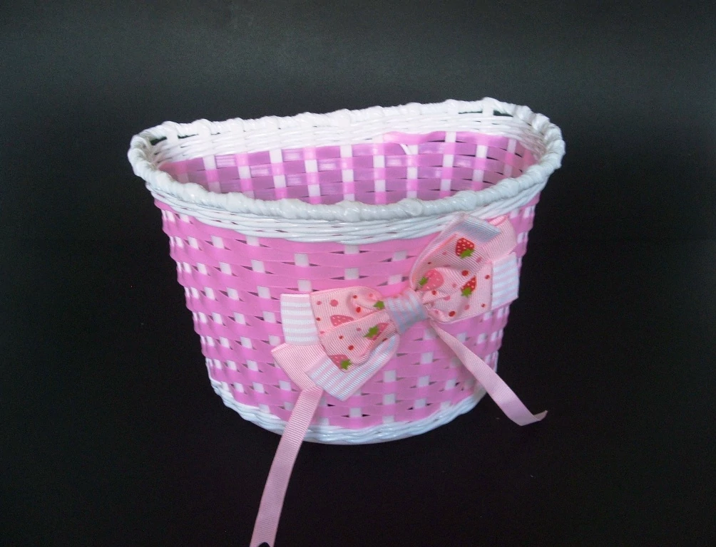 Gyerek kosár fonott pink műanyag